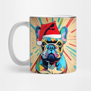 Frenchie Wearing A Santa Hat Funny Puppy Mug